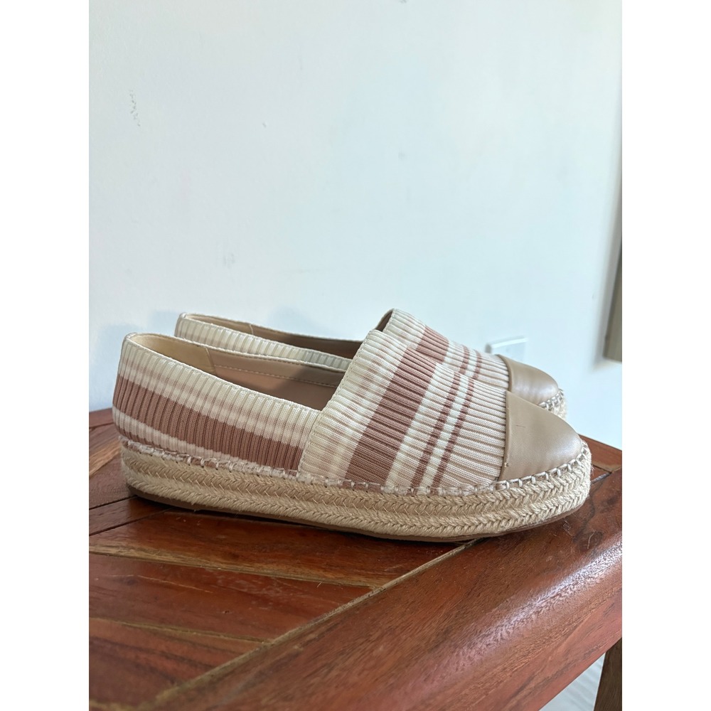 Pedro Women Cream Tan Ribbed Knit Slip On Loafers Almond Toe Flats Shoe 38 7.5-8